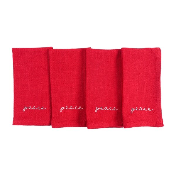 Napkins Holiday Red Embroidered Monaco