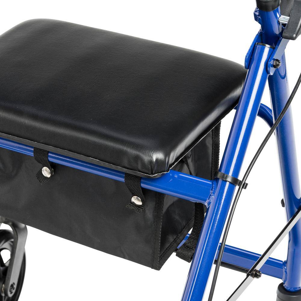 Drive Medical Adjustable Height Rollator Rolling Walker with 6 in. Wheels Blue rtl10261bl