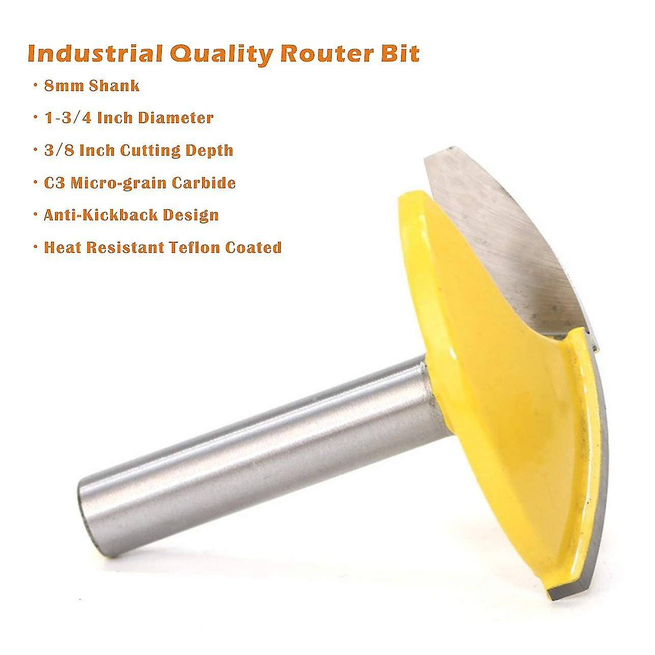 Curved And Horizontal Cutter With 8mm Shank Carbide Molding Cutter - Professional Woodworking Cutting Tools44.2mm