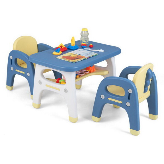 Costway 54398261 Kids Table and 2 Chairs Set with ...