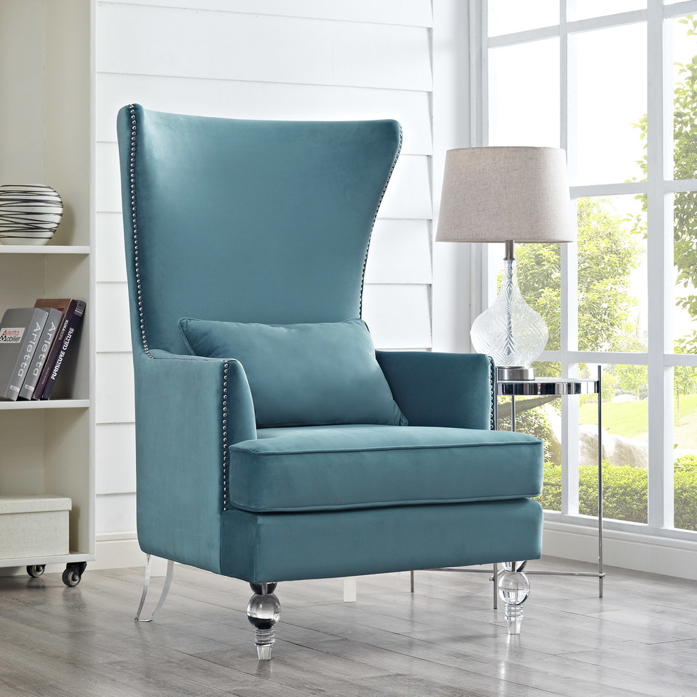 Bristol Sea Blue Tall Chair   Contemporary   Armchairs And Accent Chairs   by HedgeApple  Houzz