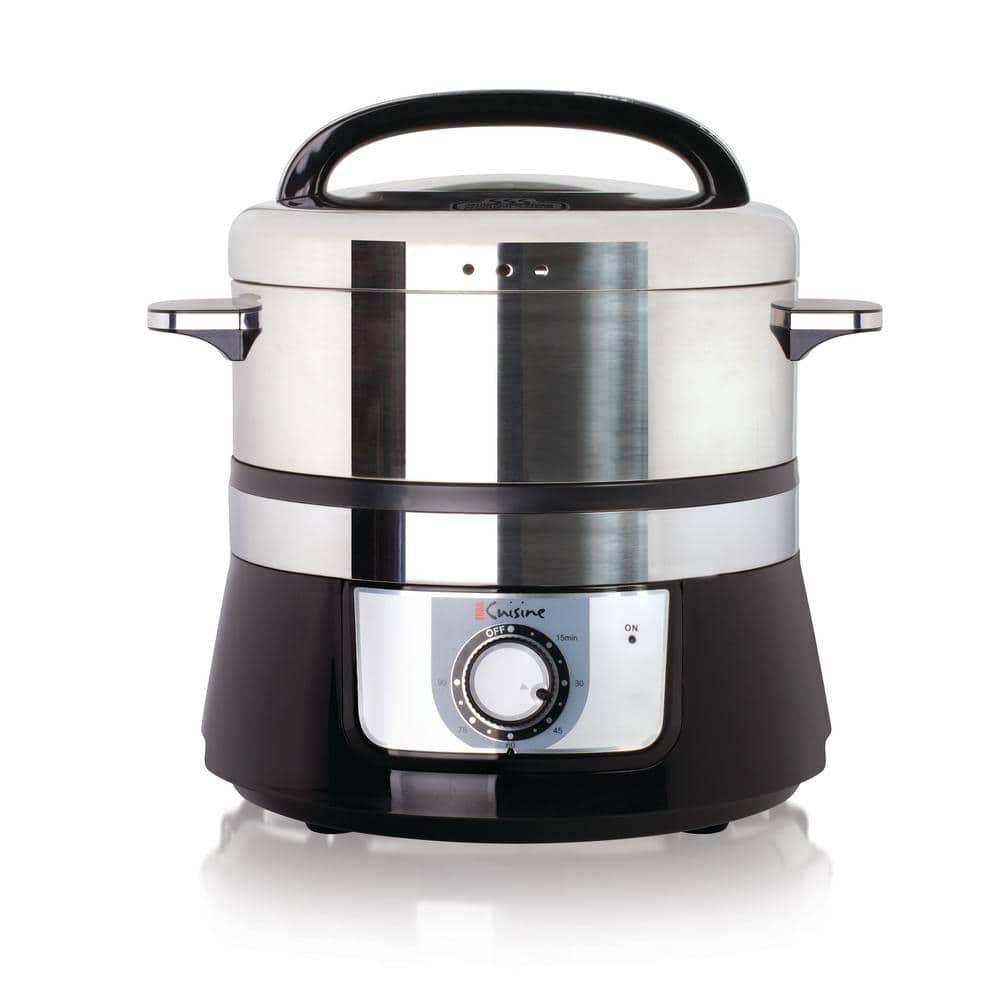 Euro Cuisine Electric 34 Qt Stainless Steel Food Steamer and Rice Cooker