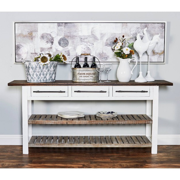 Farmhouse Wood Rectangle Console Table White Olivia amp May