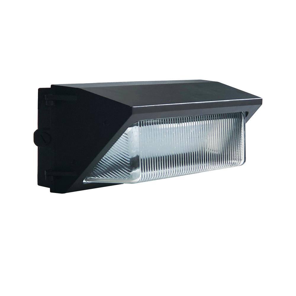 HALCO LIGHTING TECHNOLOGIES 400-Watt Equivalent 120-Watt Outdoor Integrated LED Bronze Wall Pack Light Cool White 4000K WPS-120-4K-U 10396