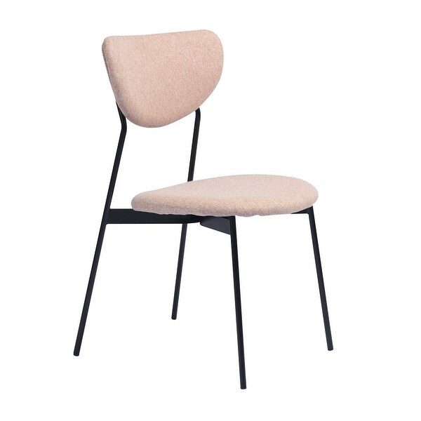 Modern Open Design Upholstered Dining Chair with Metal Frame and Plastic Foot-Cap for Kitchen，Living Room，Bedroom，cafe，Set of 2