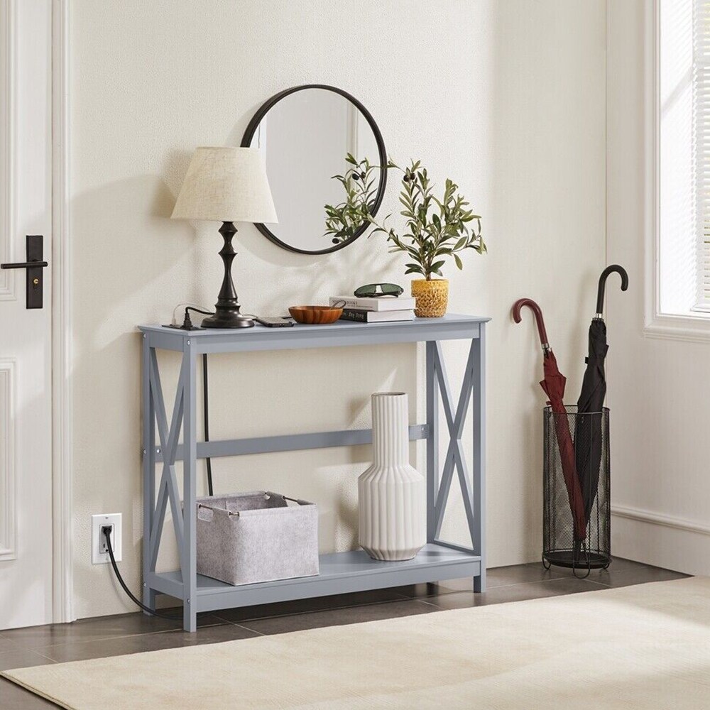 Console Table Power Outlets and USB Ports Entryway Hallway Living Room   54 x 84