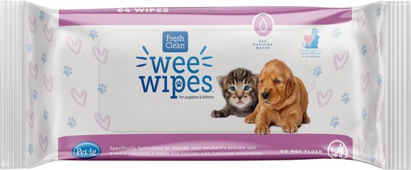 PetAg Wee Cat Dog and Small-Pet Wipes， 64 count