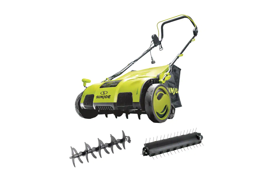 Sun Joe AJ805E 15 in. 13 Amp Electric Lawn Dethatcher with Collection Bag