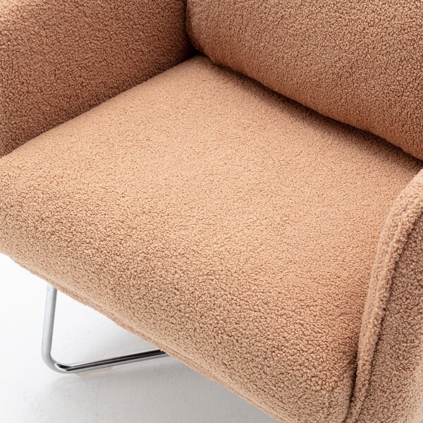 Plush Armchair with Lumbar Pillow for Living Room or Office， Espresso