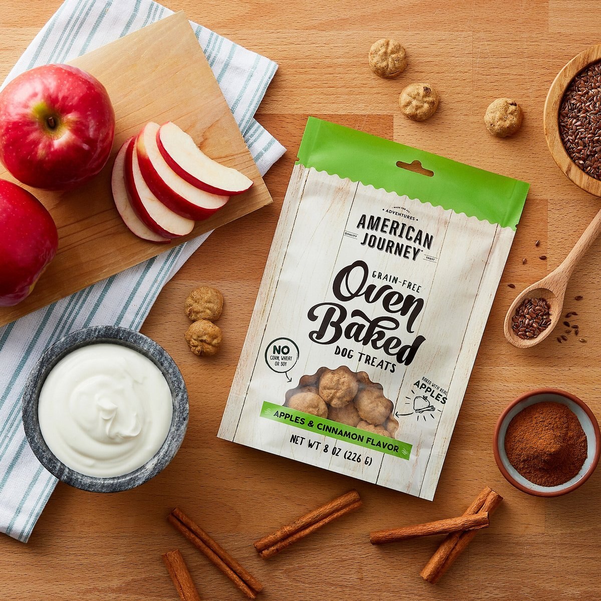 American Journey Apples and Cinnamon Flavor Grain-Free Oven Baked Crunchy Biscuit Dog Treats