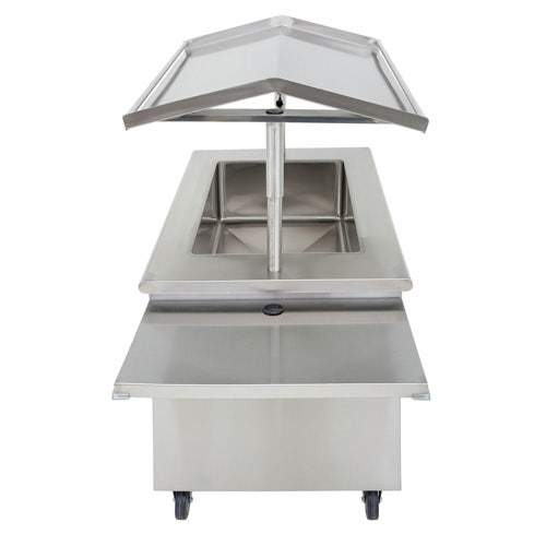 High-Volume Breakfast Cart by Hubert - Double-Sided Stainless Steel Frame