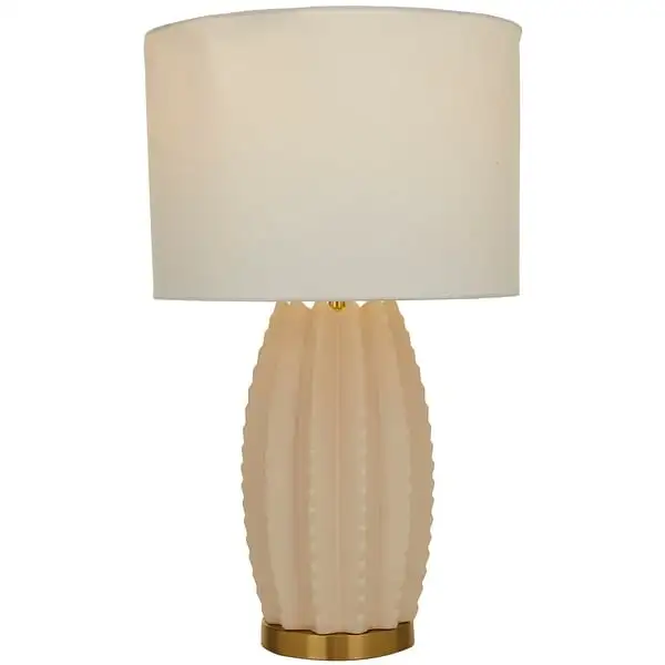 CosmoLiving by Cosmopolitan Cream Ceramic Base Table Lamp