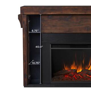 Real Flame Gunnison Grand 64 in. Freestanding Wooden Electric Fireplace in Chestnut Barnwood 8700E-CHBW