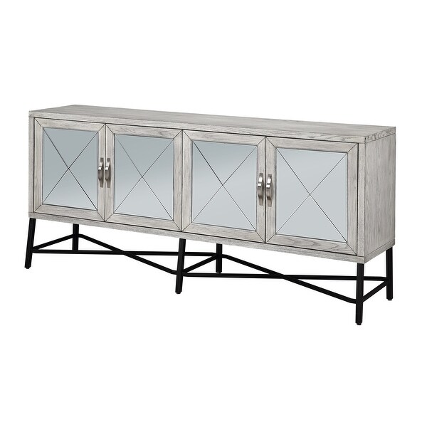 Somette Gabby Hazy White Four Door Media Credenza - 72