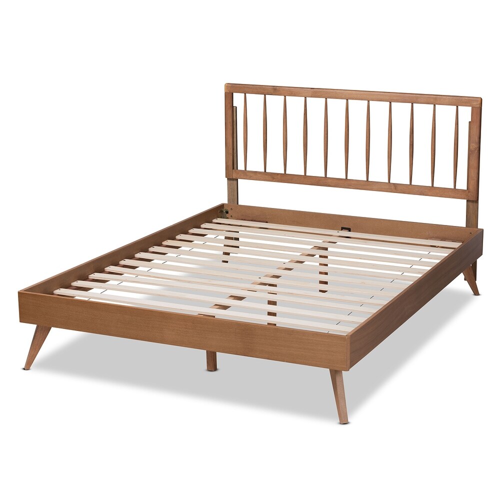 Toru Modern Ash Walnut Finished Wood Platform Bed