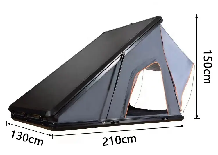 Aluminum Hard Shell  Triangle Tent Roof Top Tent Awning Annex 280g Waterproof Fabric Sturdy Windproof Camping