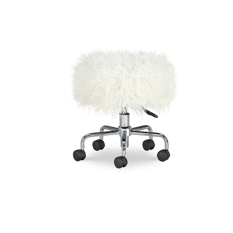 Linon Tillie Faux Fur Stool