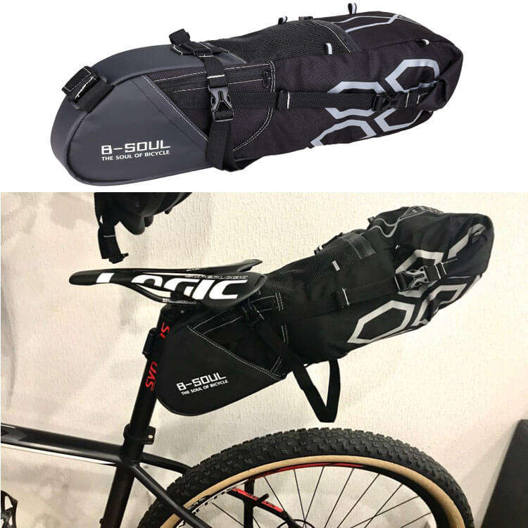 12L Bike Luggage Bag Large Capacity Bicycle Saddle Tail Seat Waterproof Storage Bags Cycling Rear Packing Panniers