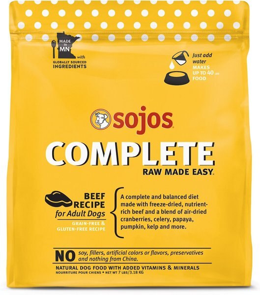 Sojos Complete Beef Recipe Adult Grain-Free Freeze-Dried Dehydrated Dog Food