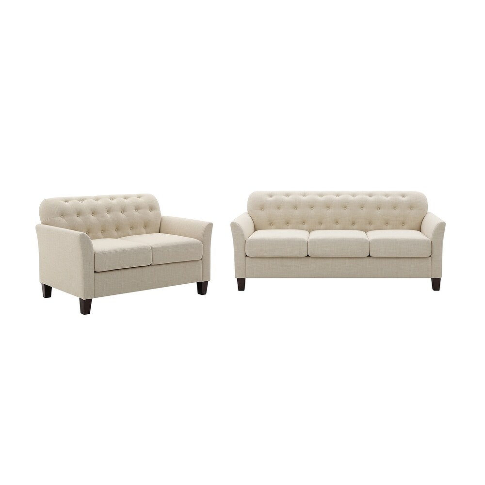 Lara Transitional Living Room Set with Button tufted by HULALA HOME