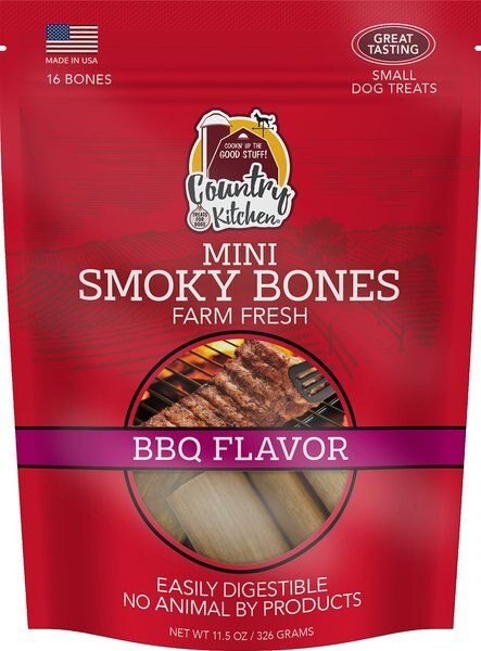 Country Kitchen BBQ Dual Soft Chew Dog Treats， Mini， 11.5-oz bag