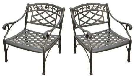 Sedona 2 Piece Outdoor Chair Set Black  2 Club Chairs   Mediterranean   Outdoor Lounge Chairs   by Kolibri Decor  Houzz