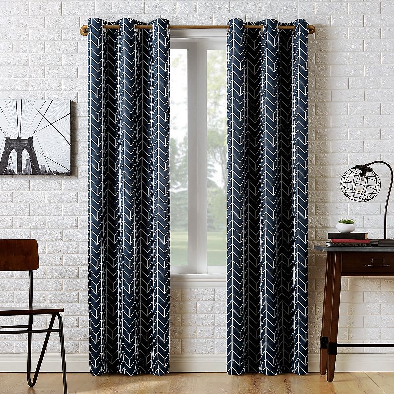 Sun Zero Kenwood Chevron Blackout Grommet Curtain Panel