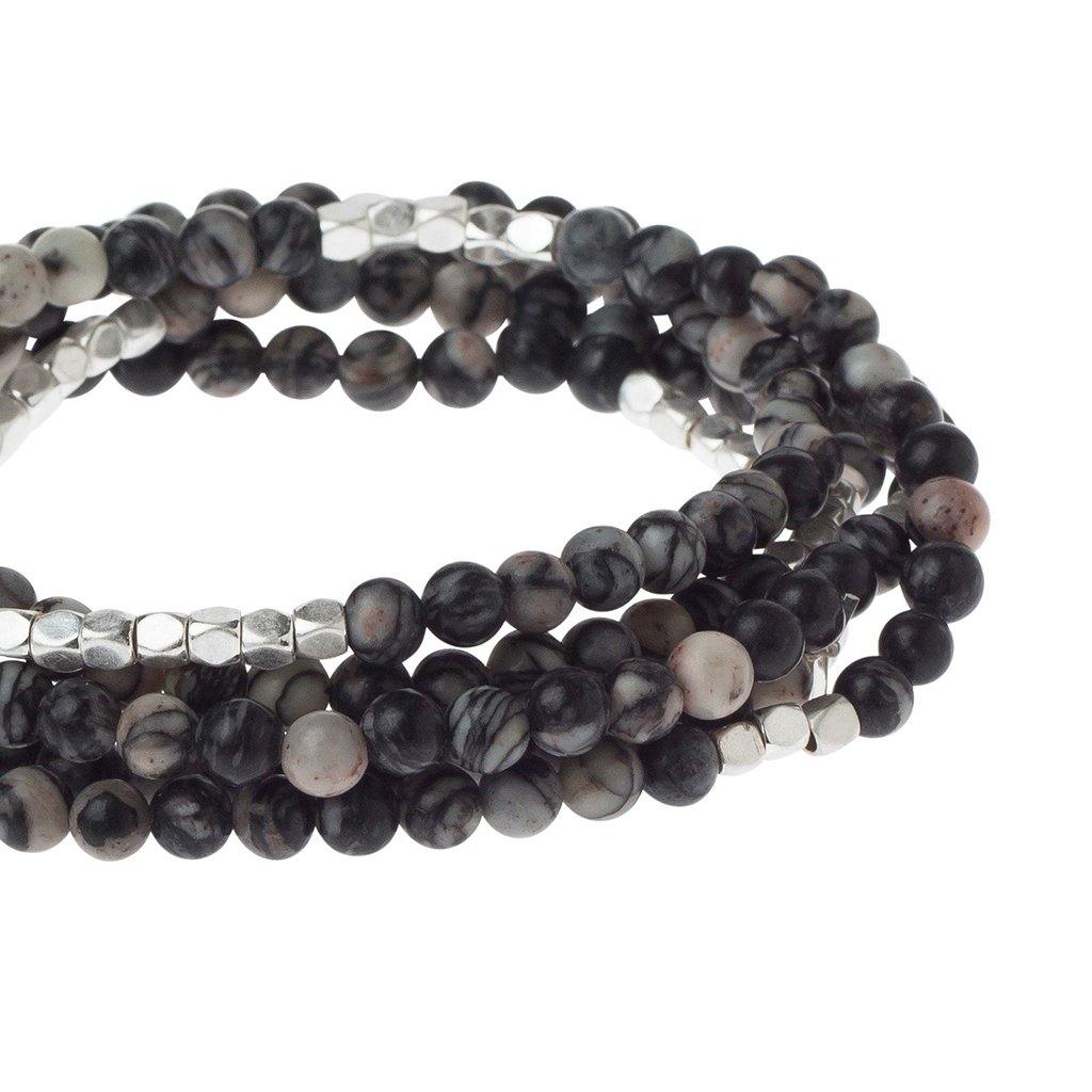 Scout Curated Wears  Black Network Agate Stone Wrap - Stone of Inner Stability