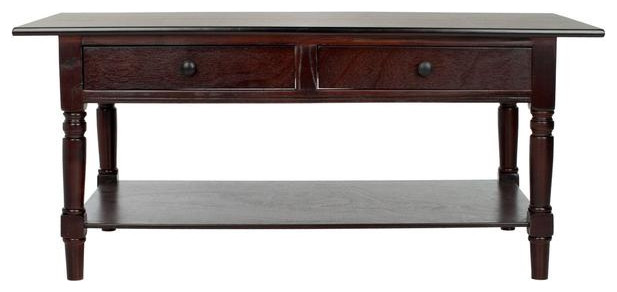 Katrina 2 Drawer Coffee Table Dark Cherry   Modern   Coffee Tables   by Virgil Stanis Design  Houzz