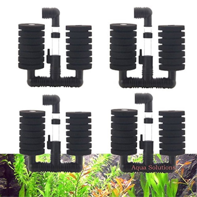 aquapapa 4x dual bio sponge filter for betta fry aquarium fish tank up to 30 gallon (ship from ca usa) (dual sponge filters 4-pack)