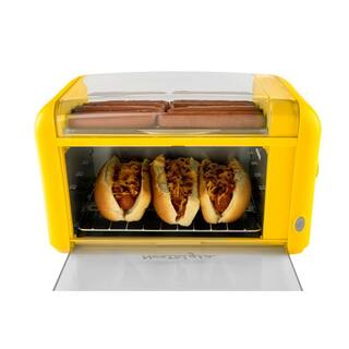 Nostalgia - Yellow Hot Dog Roller with 2-Cooking Racks