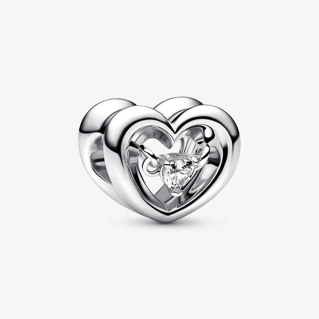 PANDORA  Radiant Heart & Floating Stone Charm