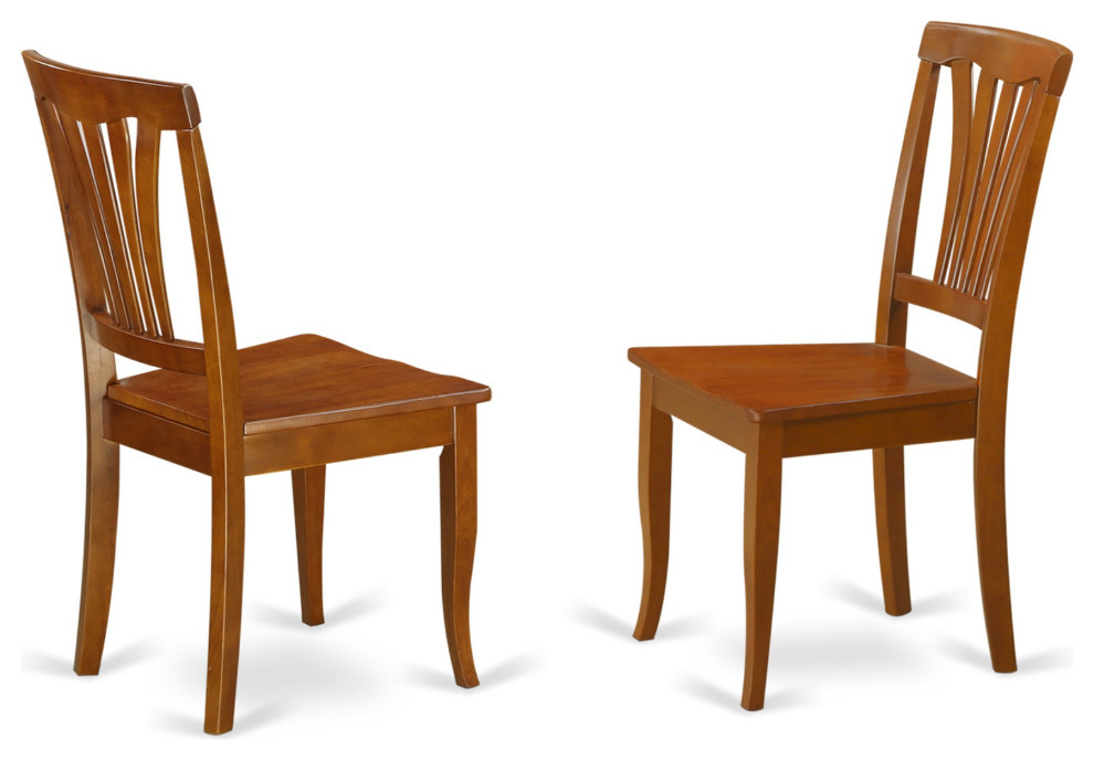 Set of 2 Chairs Avon Chair With Wood Seat  Saddle Brow Finish   Transitional   Dining Chairs   by Kolibri Decor  Houzz