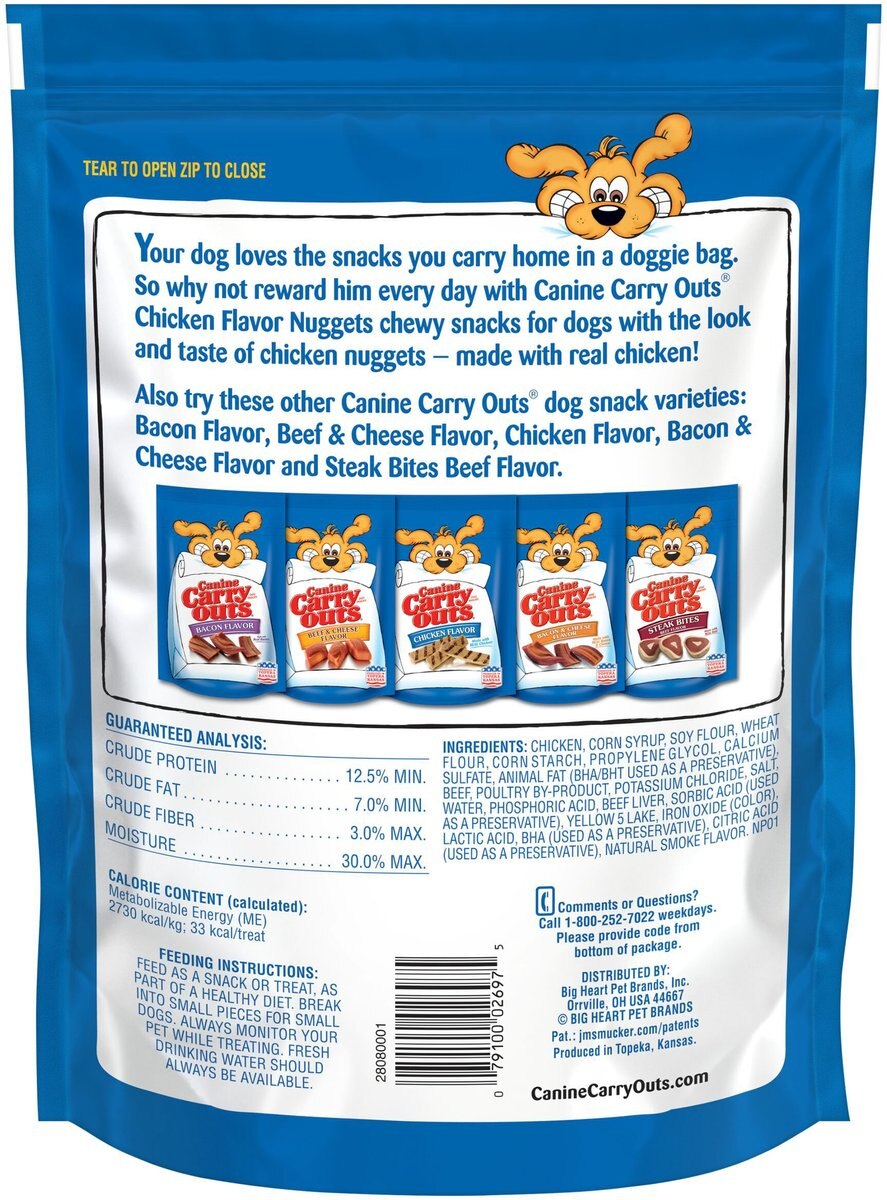 Canine Carry Outs Chicken Flavor Nuggets Dog Treats