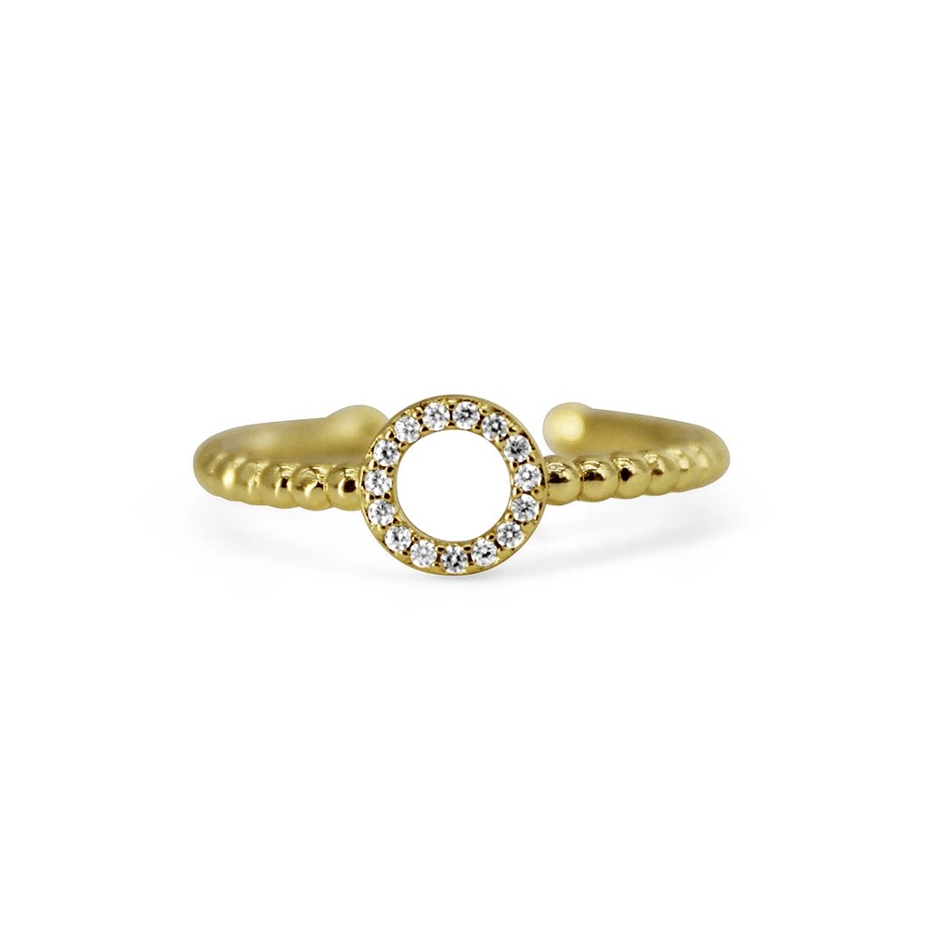 Stia  Pavé Open Circle Droplet Ring