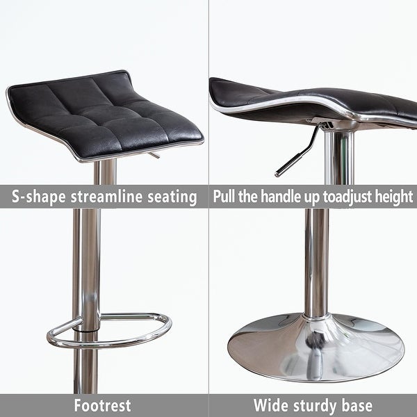 Square Backless Swivel Bar Stools with Metal Base