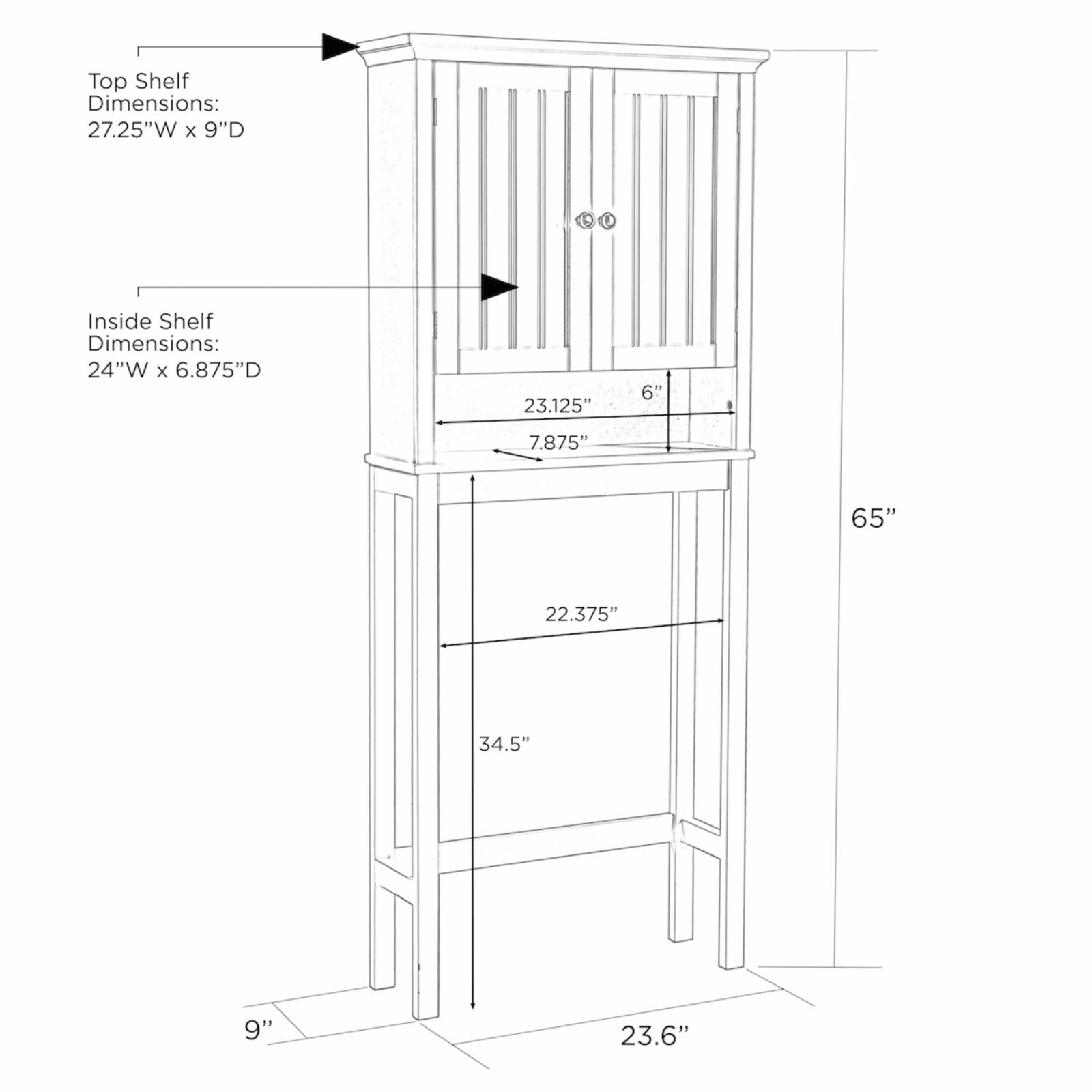 OS Home & Office Furniture Bathroom Space Saver Over Toilet Storage Cabinet