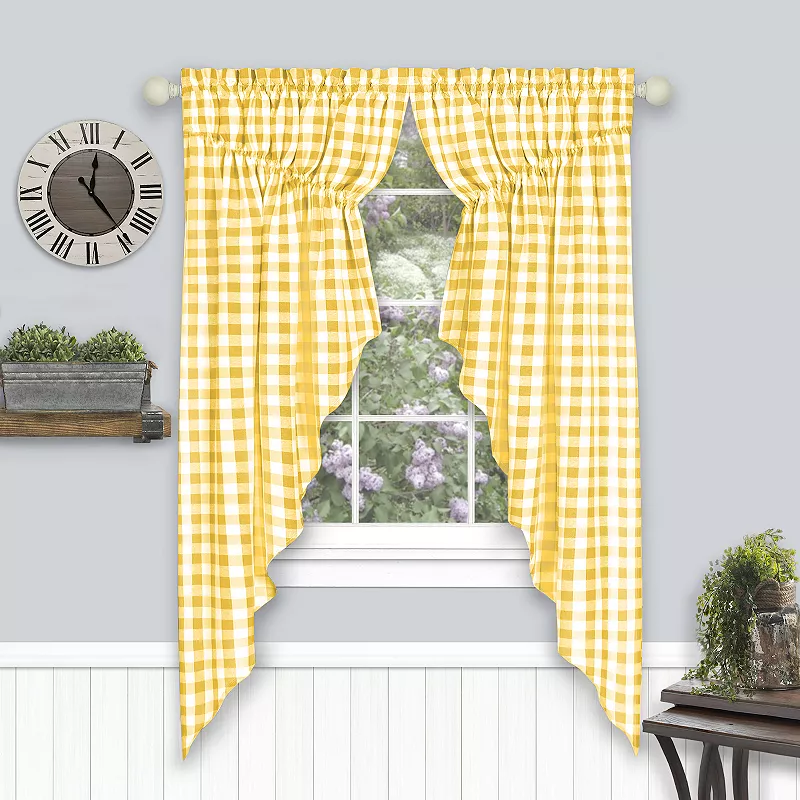 Achim 2-pack Buffalo Check Gathered Swag Window Curtain Set