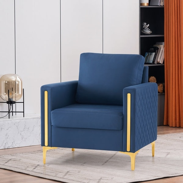 MCombo Accent Club Chair， Leathaire Fabric Upholstered Single Sofa Chairs， Modern Armchair for Living Room Office HQ614