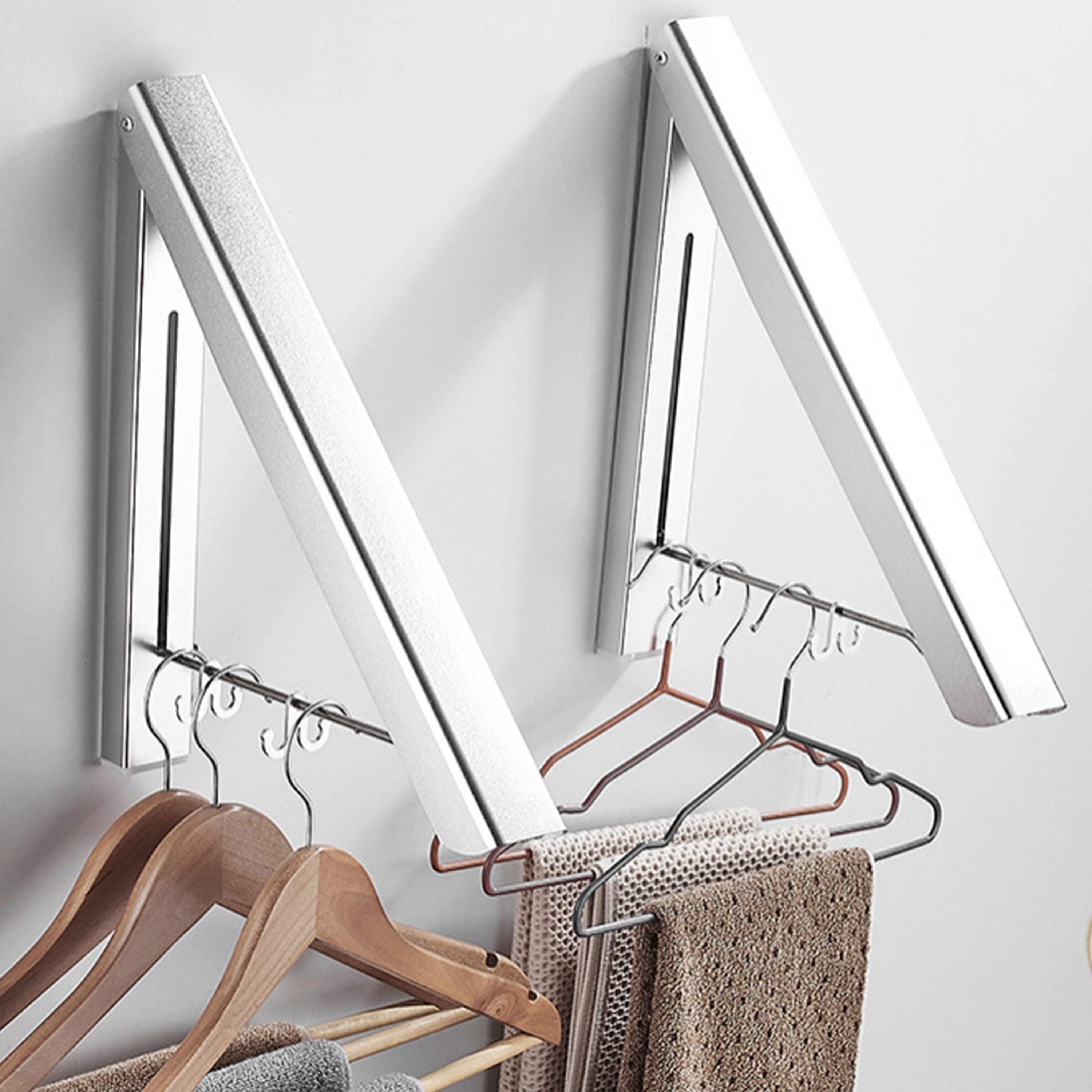 Folding Drying Rack,Aluminum Wall Mounted Drying Rack,laundry rack for drying clothes,Drying Rack for clothes for Laundry Room Closet Storage Organization