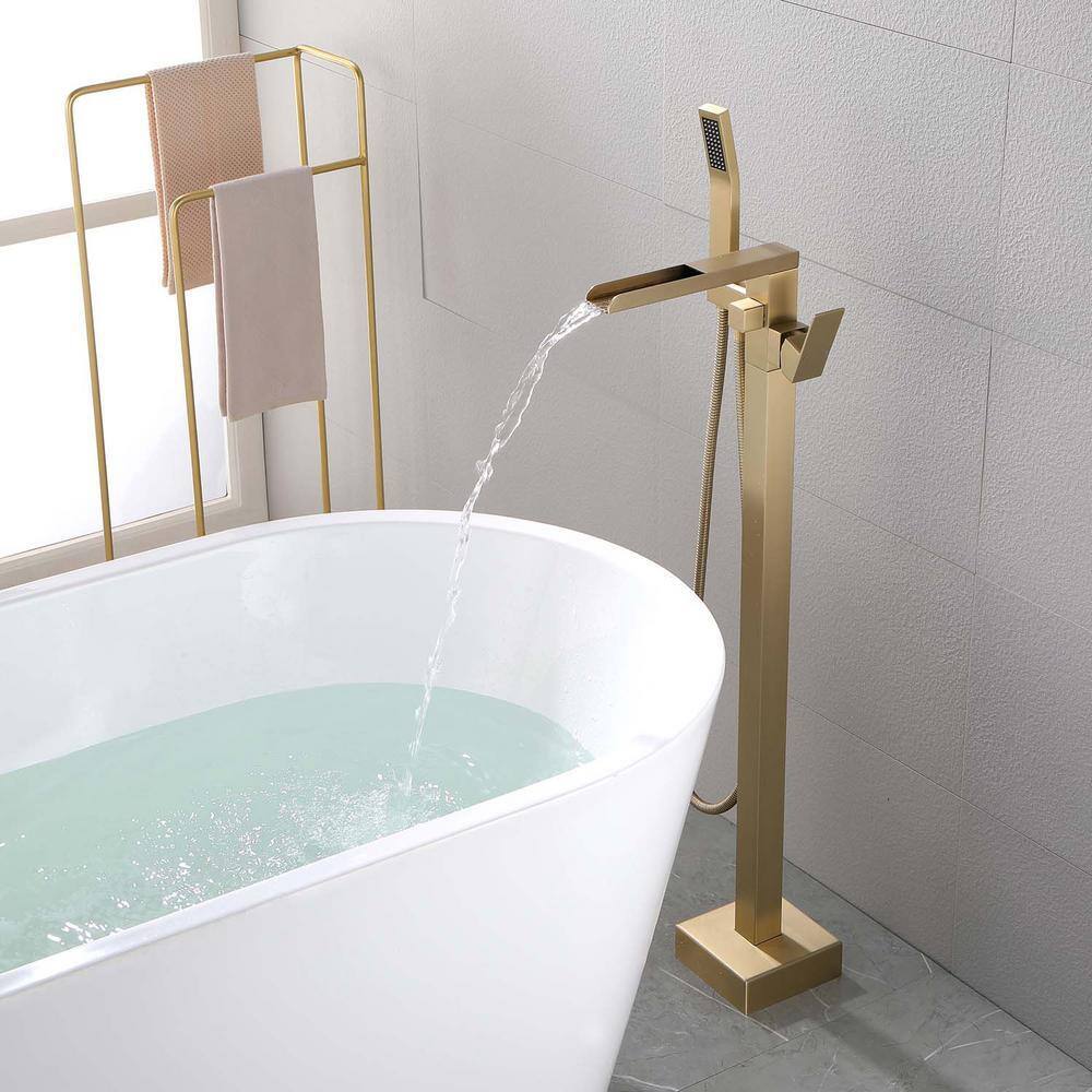 GIVING TREE Single-Handle Claw Foot Tub Faucet with Pressure-Balanced Control with Hand Shower in Gold RMHDFAUC0034