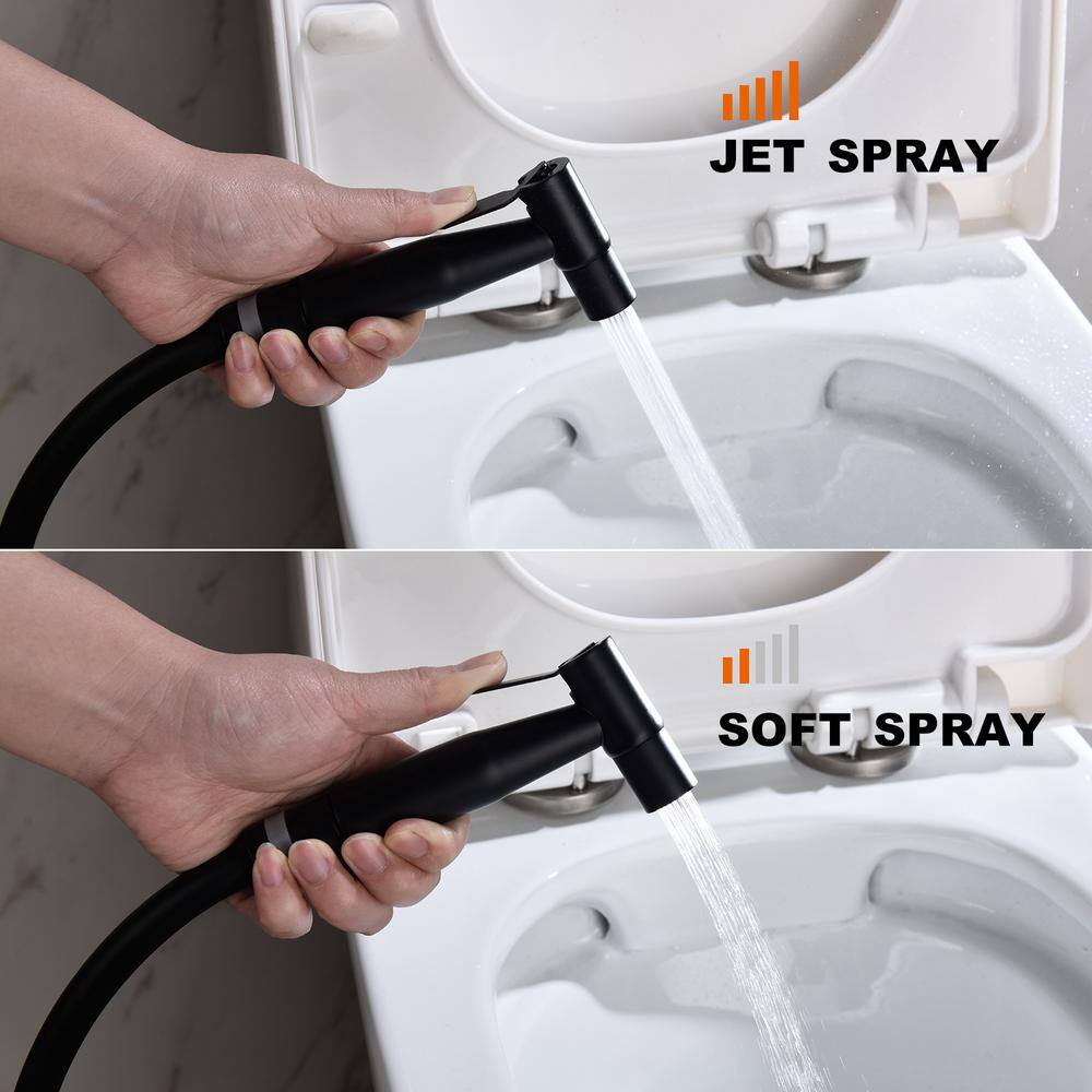 Amucolo Non-Electric Bidet Sprayer for Toilet Handheld Cloth Bidet Attachment Diaper Sprayer in. Matte Black YeaD-CYD0-6GJ