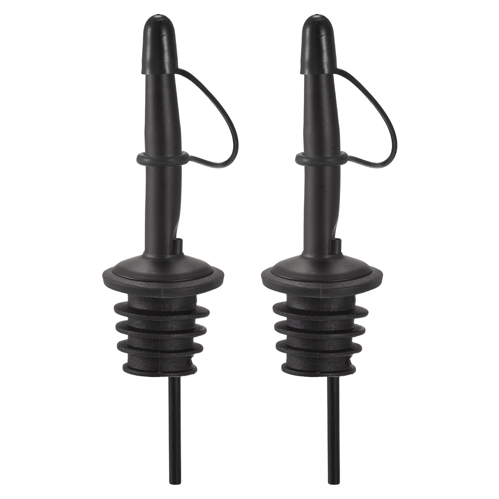 2pcs Stainless Steel Liquor Pourer Wine Oil Bottle Pour Spout - Black Sand