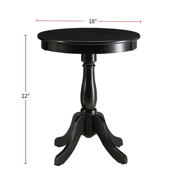 Wooden Side Table with Pedestal Base in Black