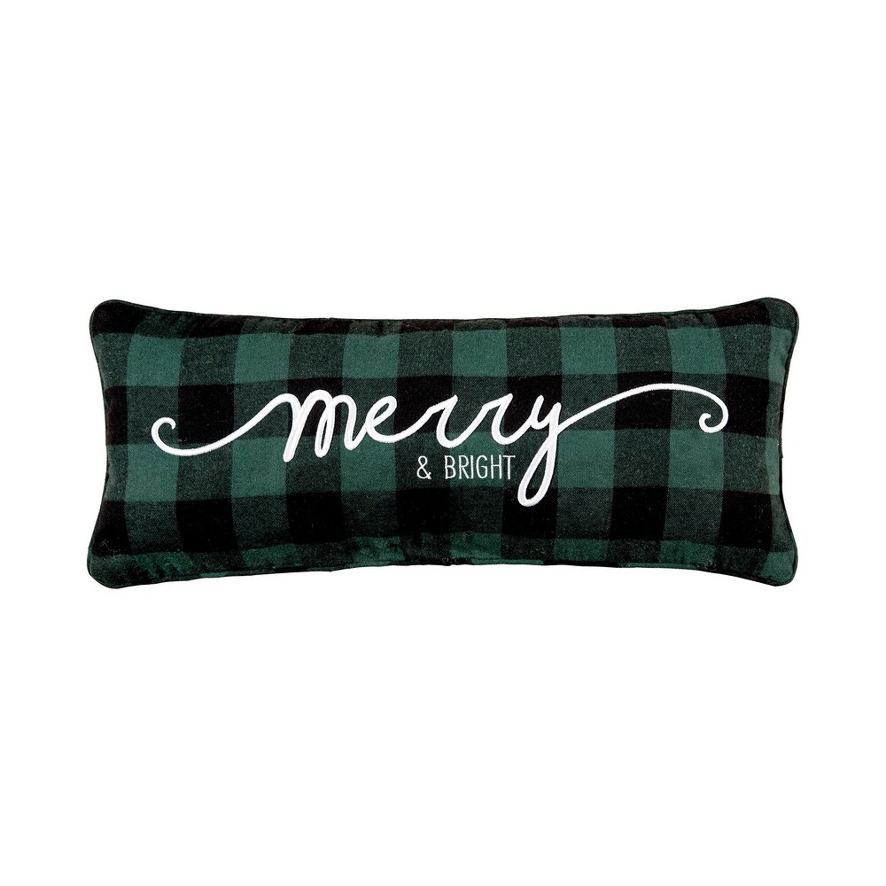 Merry Embroidered Throw Pillow