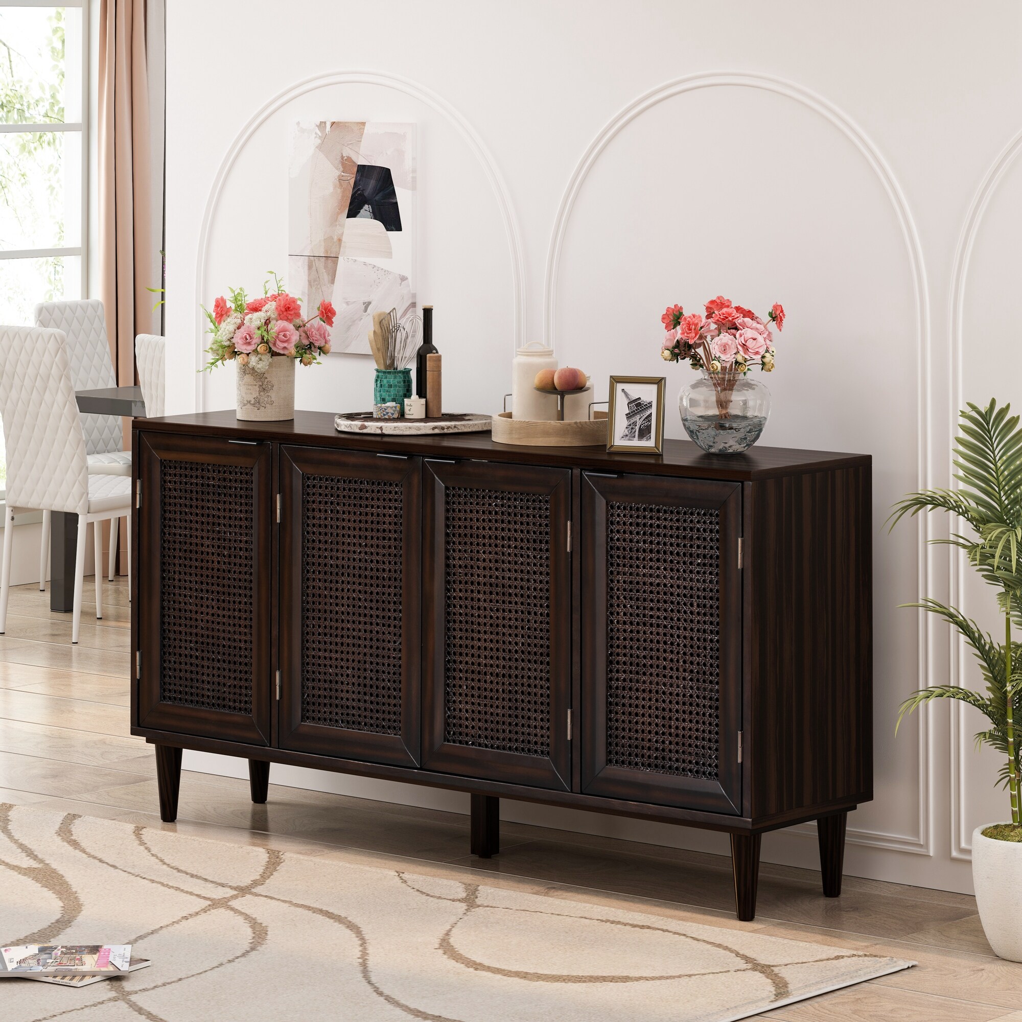 Large Storage Space Sideboard for Living Room and Entryway