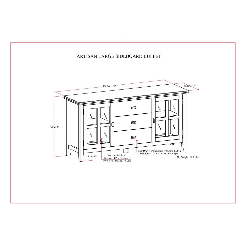 WYNDENHALL Stratford SOLID WOOD 60\