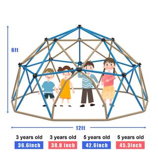 12 ft. Coffee Climbing Dome Outdoor Dome Climber Monkey Bars Play Center Rust and UV Resistant Steel LN20232409