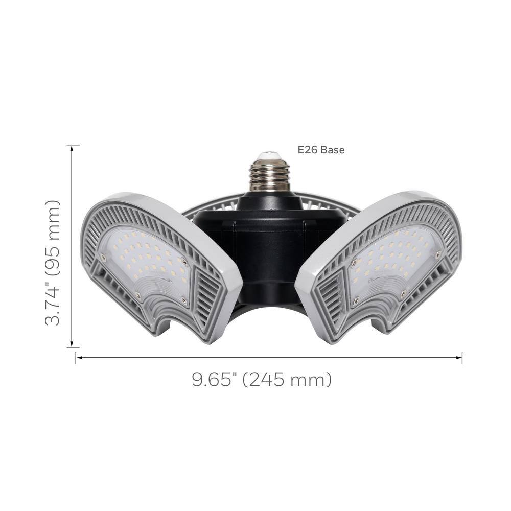 Honeywell 300-Watt Equivalent LED Grey Deformable Garage Light (1-Pack) D300350HQ100