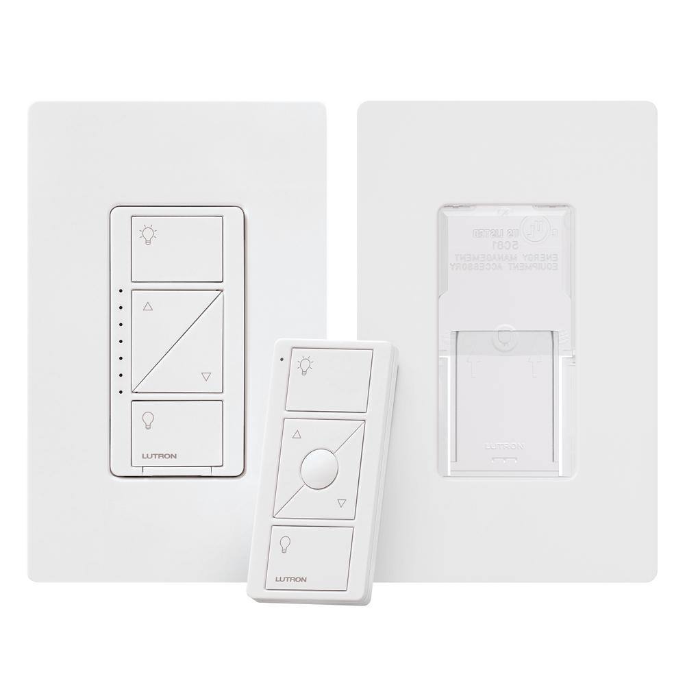 Lutron Caseta Smart Dimmer Switch and Pico Remote 3 Way Mounting Kit 150W LED Bulbs White (PKG1W-PICOMNT-BNDL) PKG1W-PICOMNT-BNDL